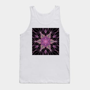 Cartoon Mandala Flower Black Purple and Pink Tank Top